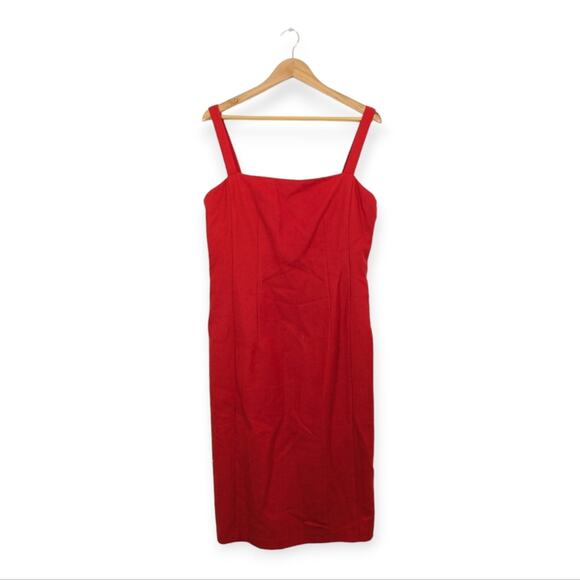 J. Crew Red Wool Blend Sheath Dress - Picture 1 of 5